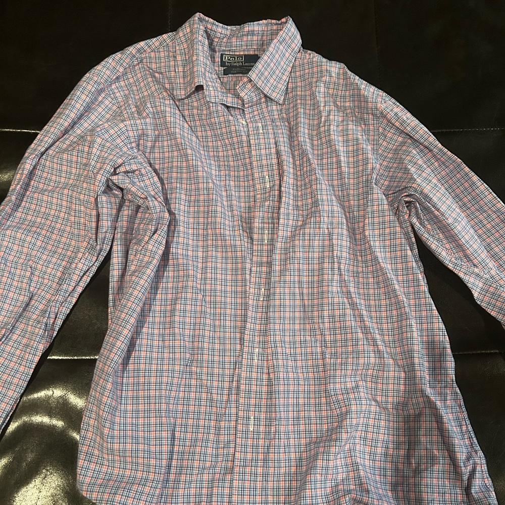 Polo long sleeve button up shirt - XL